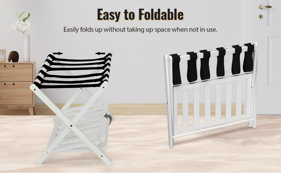 Foldable Bamboo Suitcase Stand