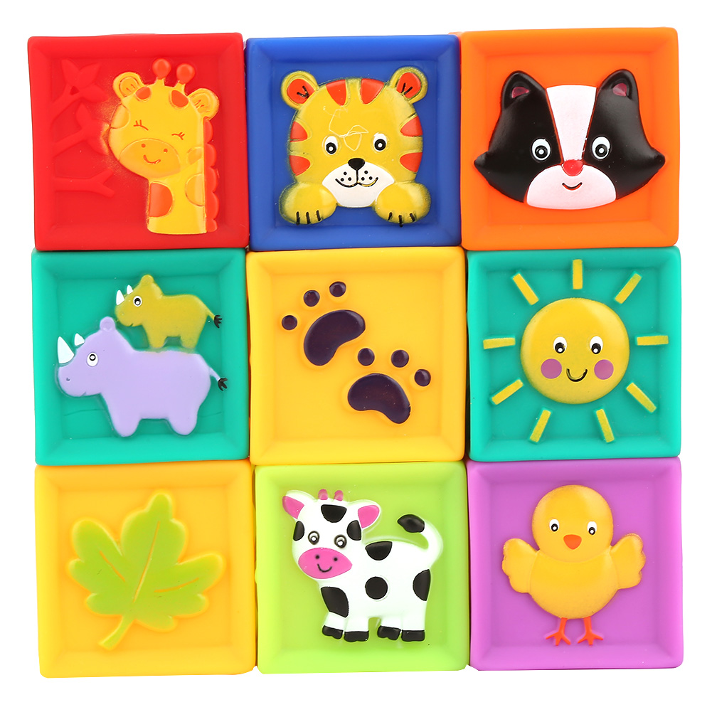 Soft Blocks Toddler Kids Building Block Playset 9 Toy Blocks KRI✈️