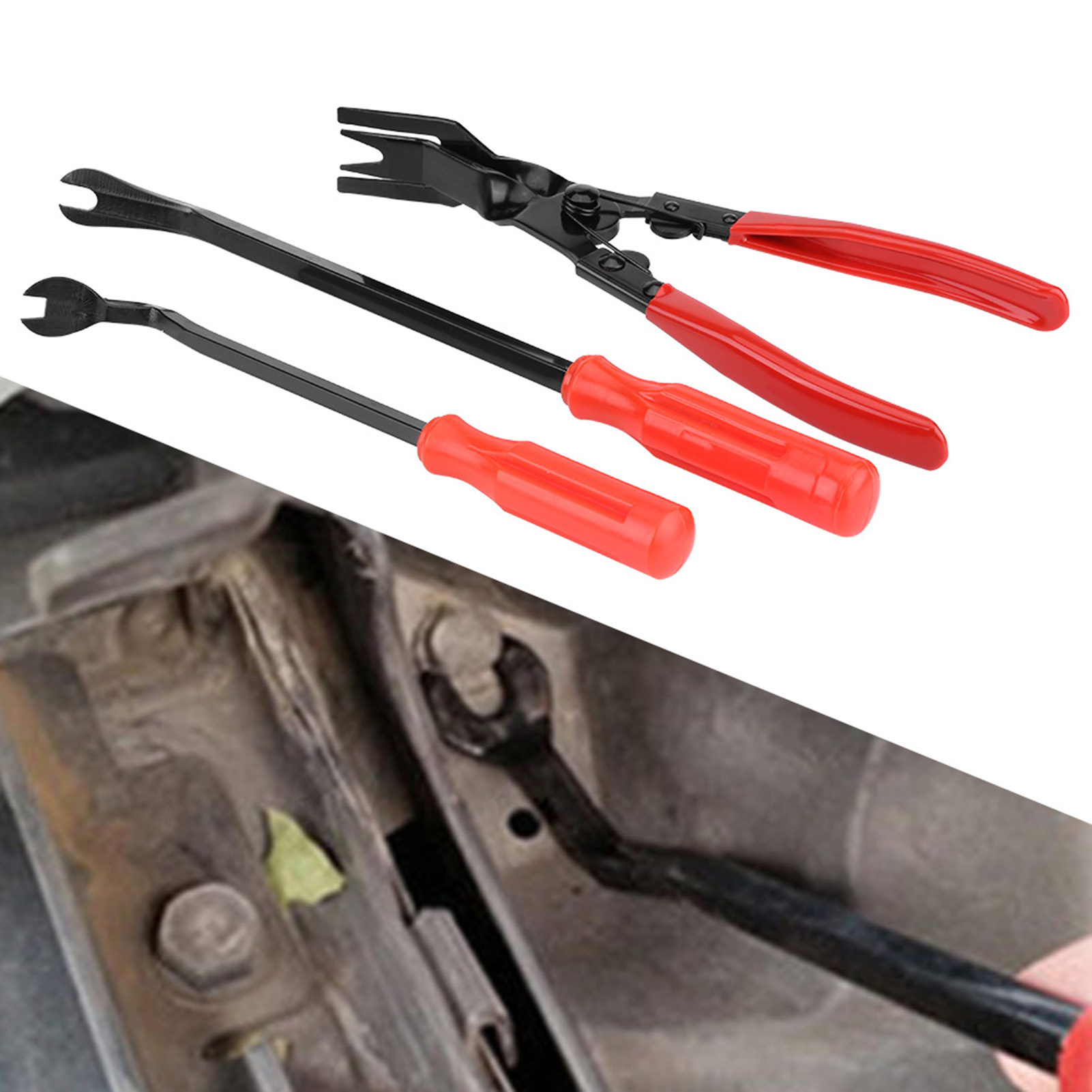 3Pcs Door Trim Rivets Clips Pliers Fastener Remover Puller Pry Bar Tool Kit