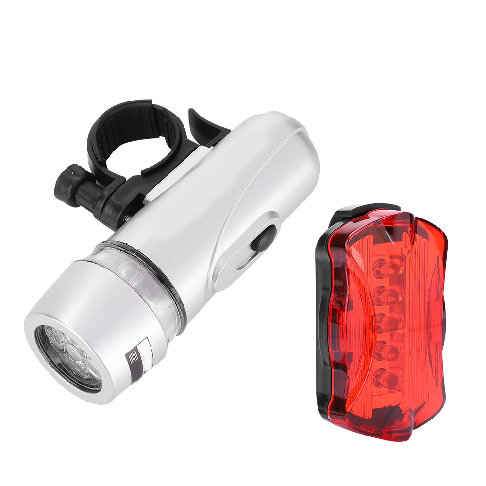Waterproof 5 LEDs Bike Bicycle Front Headlight Rear Safety Light Set Acc KRI✈️