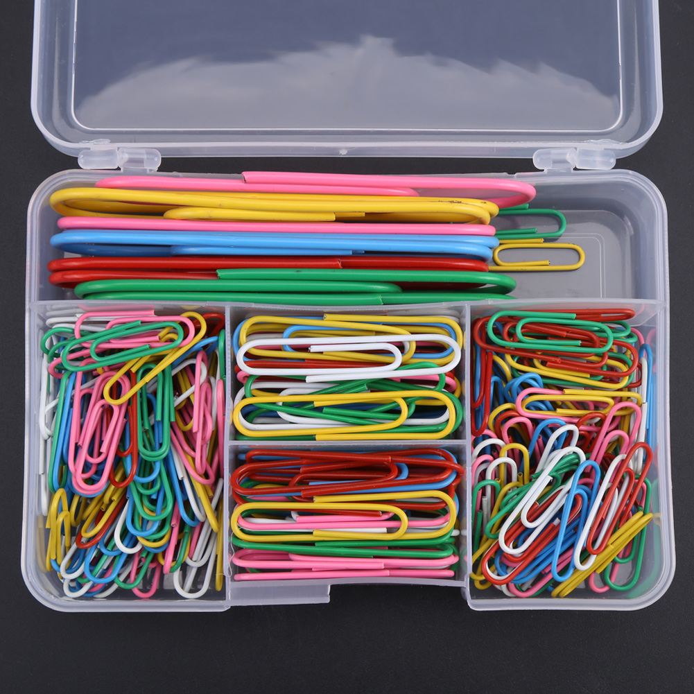 250pcs/box Mix Color Paper Clips Large Metal Clip Student Stationery Offic KRI✈️