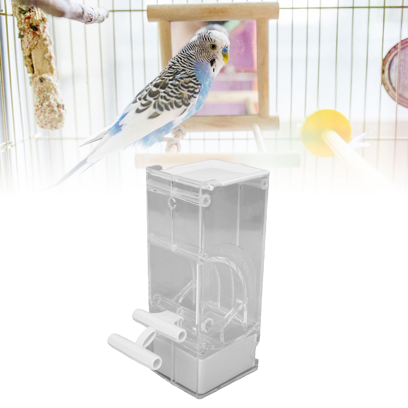 400ml Bird Cage Feeder Anti Spill Automatic Bird Feeder for Parakeets