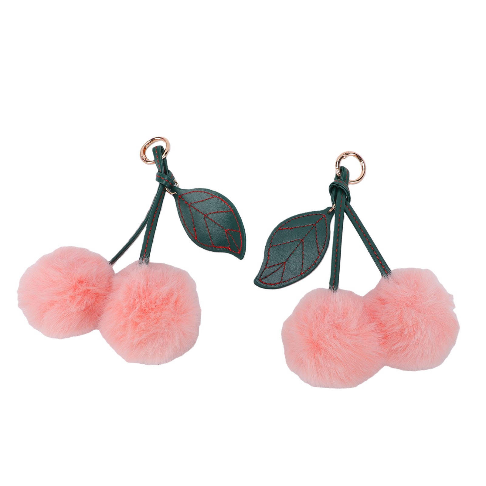 2 Pcs Fluffy Cherry Keychain Adorable Stuffed Plush Cherry Bag Charm for Wallets