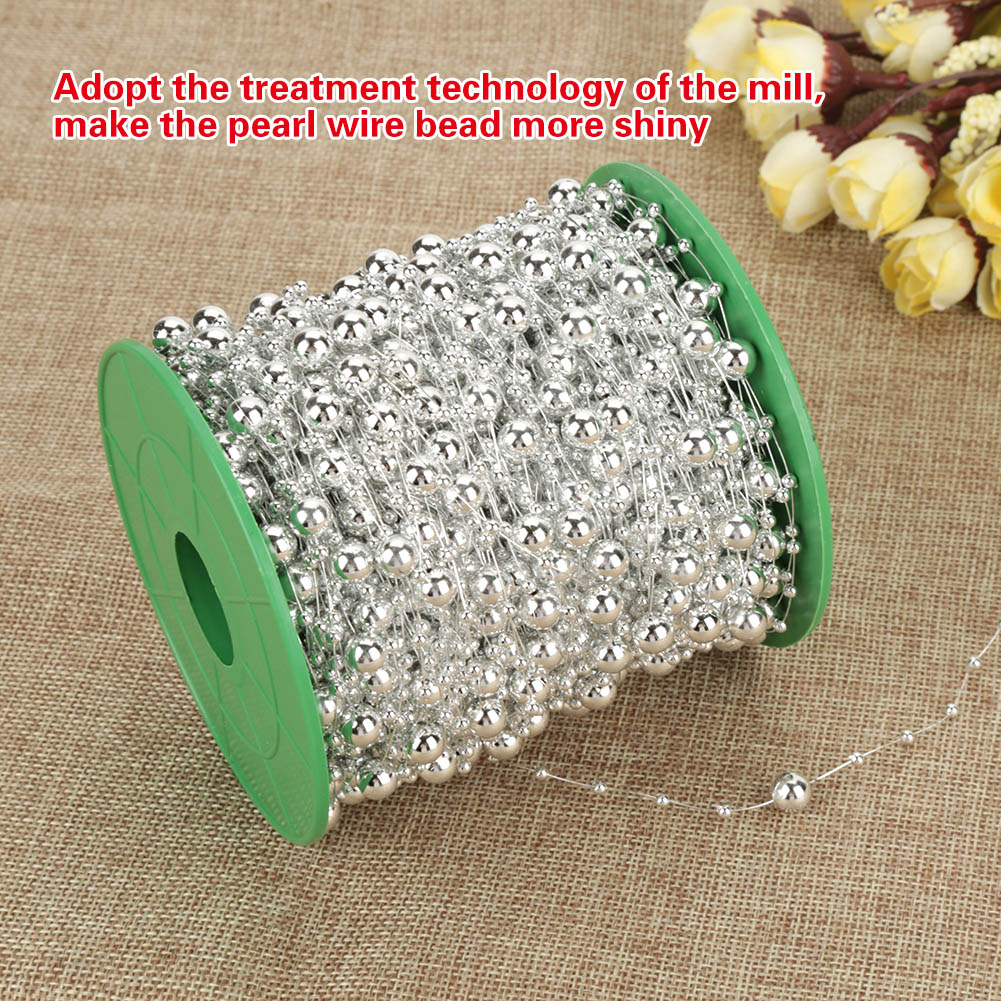 60m/roll Electroplating Pearl Wire Beads Garland String DIY Wedding Decora KRI✈️