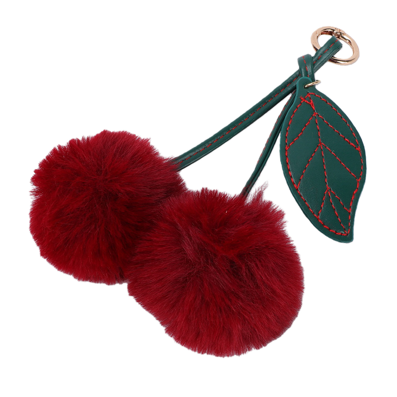 2 Pcs Fluffy Cherry Keychain Adorable Stuffed Plush Cherry Bag Charm for Wallets