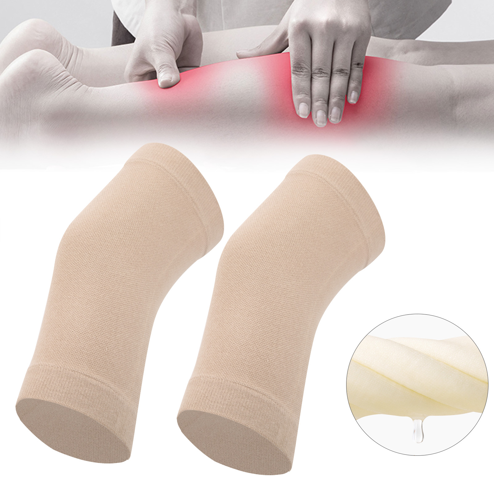 2pcs Compression Knee Sleeve Ultrathin Cotton Seamless Knee Brace Support For