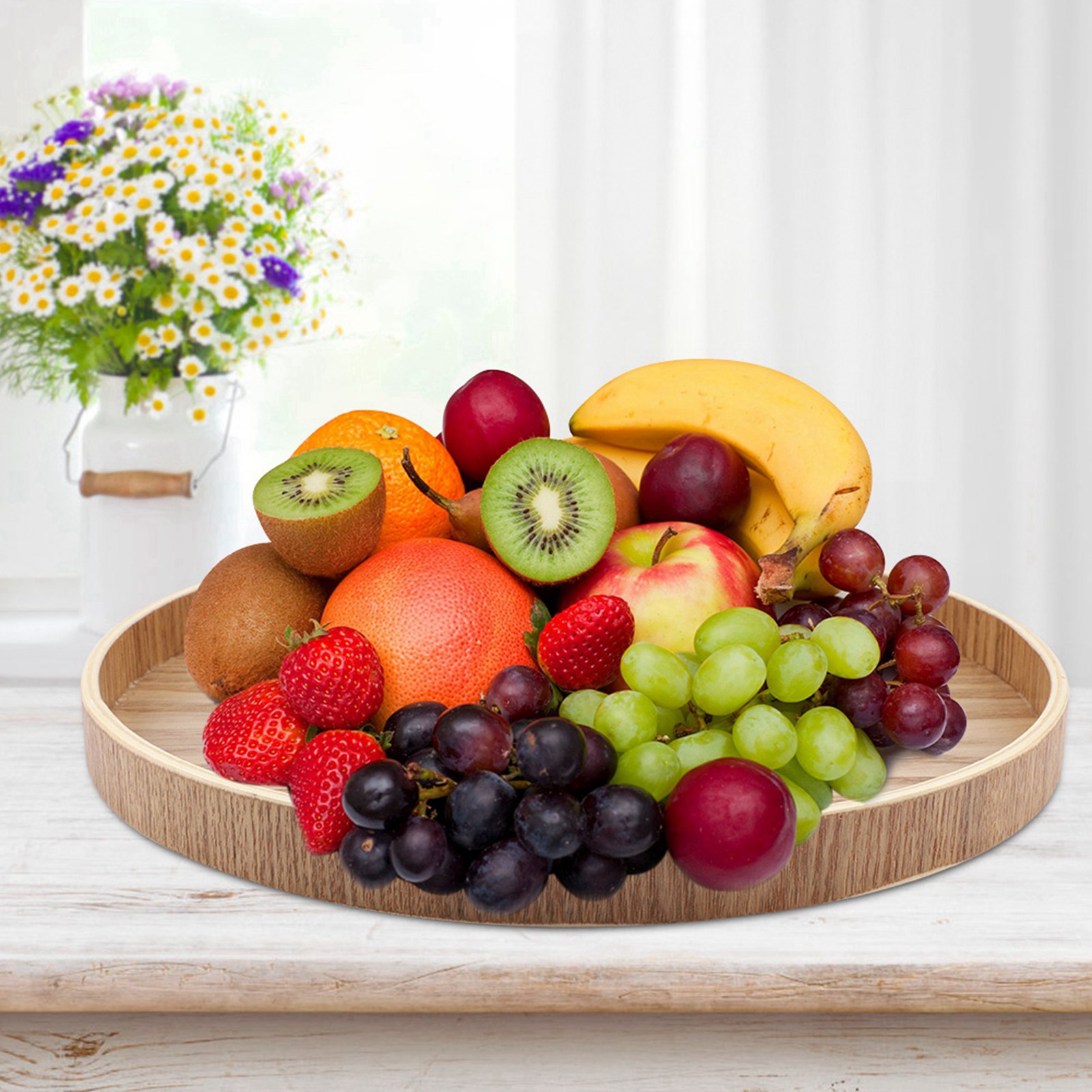Wooden Serving Tray Plate For Tea Set Fruits Candies Food Home Decoration