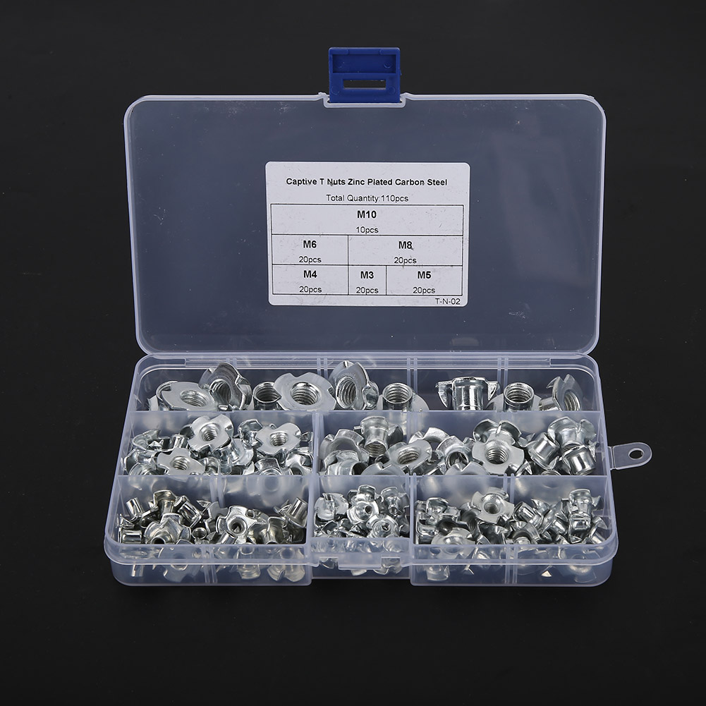 110pcs 1 Box T Nuts RiveT Nut M10M8M6 M5M4M3 Four Claws Galvanized T KRI✈️
