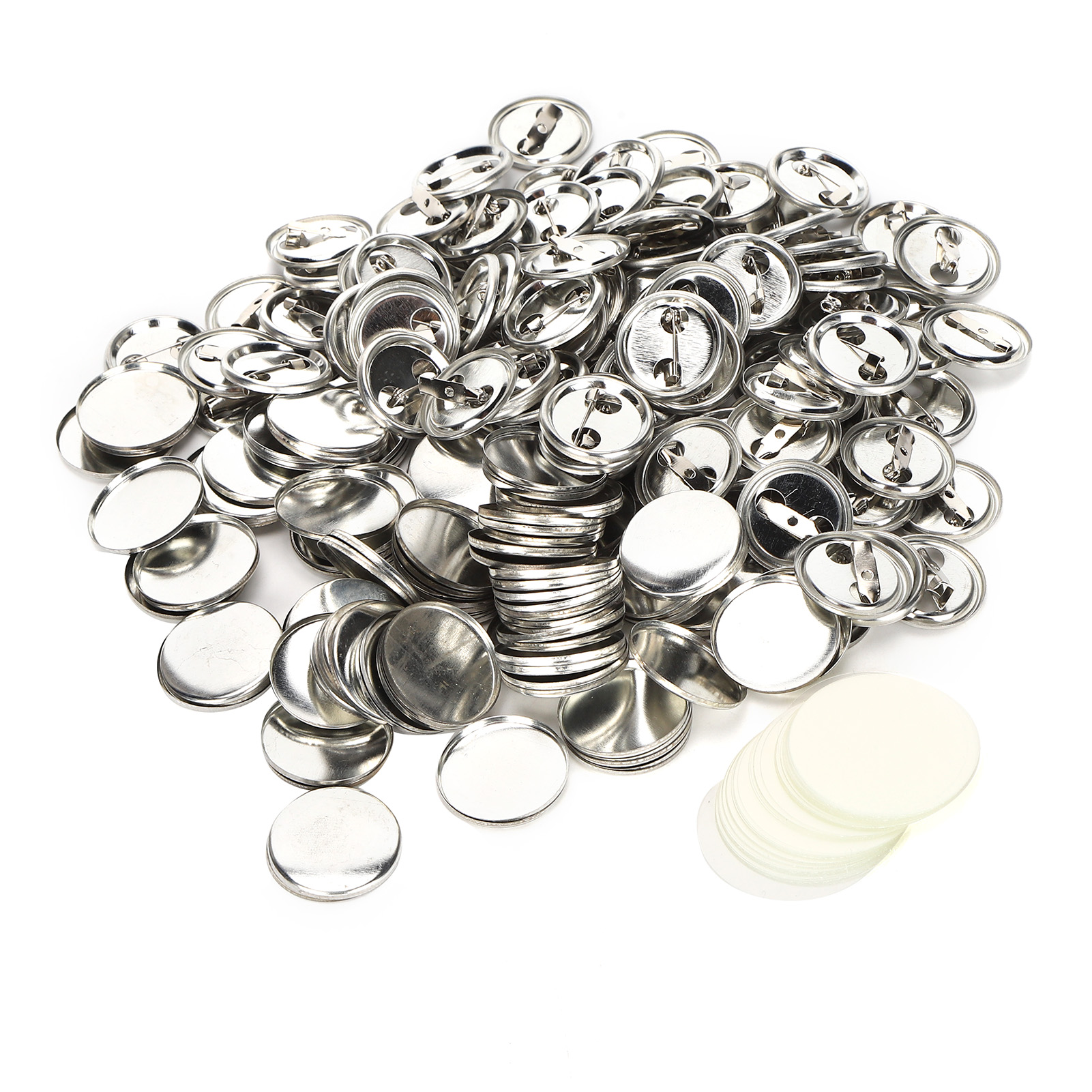 100pcs Blank Pin Button Round Safety Badge Emblem Medal Parts Supplies For