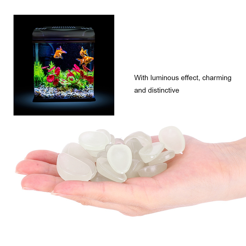 100Pcs Luminous Stone Fluorescent Decor Garden Yard Indoor Aquarium Landscape