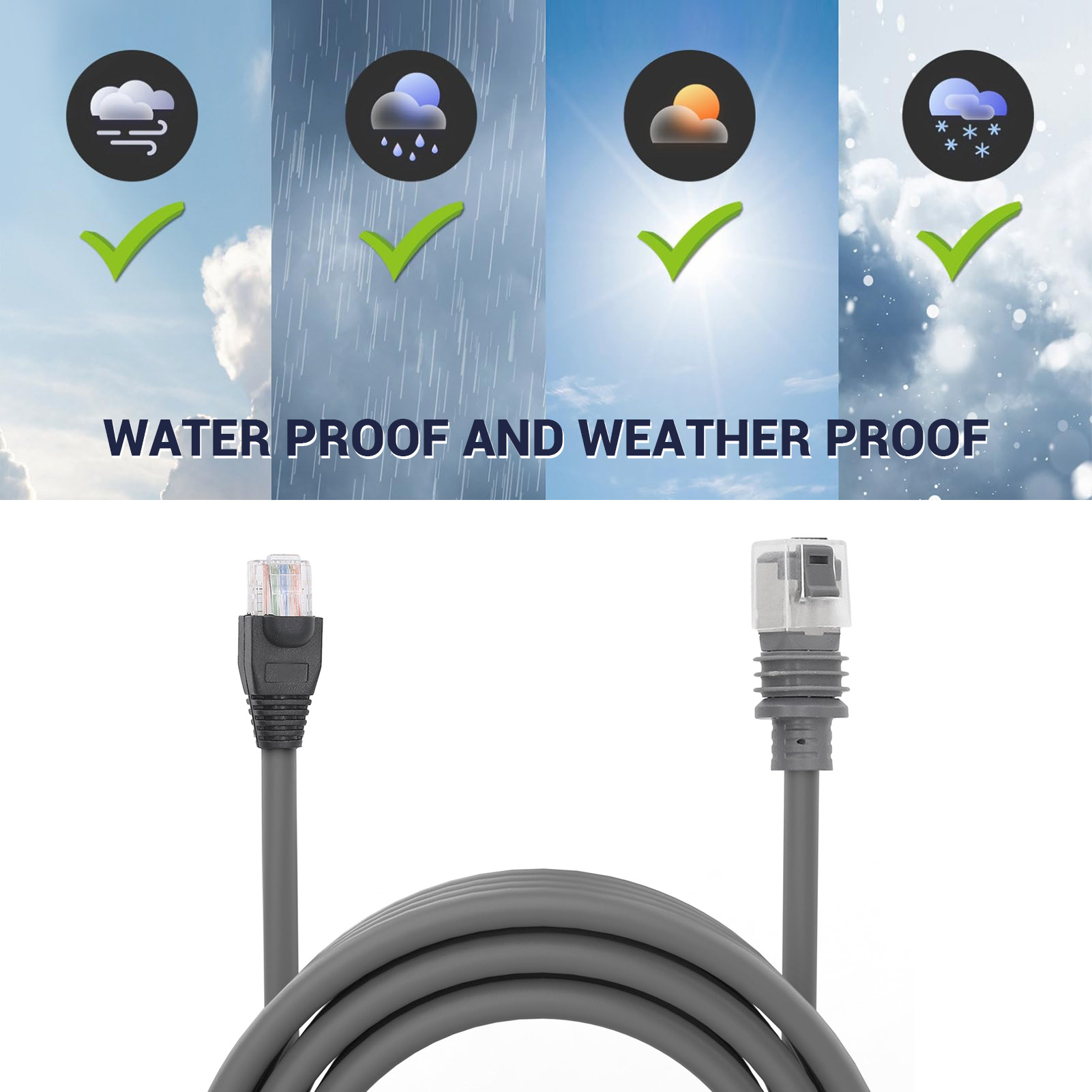 Rectangular Satellite Ethernet Cable Extension Replacement Prevent Water For