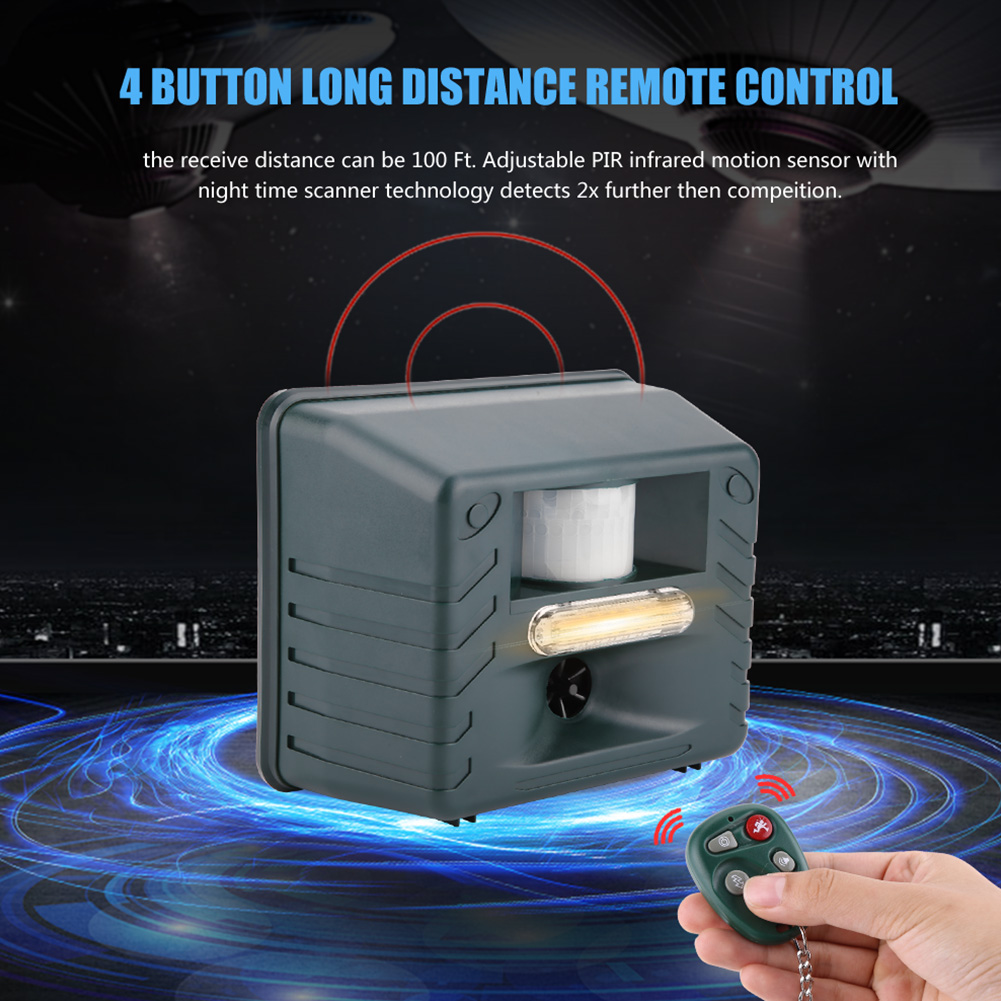 Ultrasonic 4 Flash Alarm Sounds Electronic Pest Repellent With Remove Cont KRI✈️