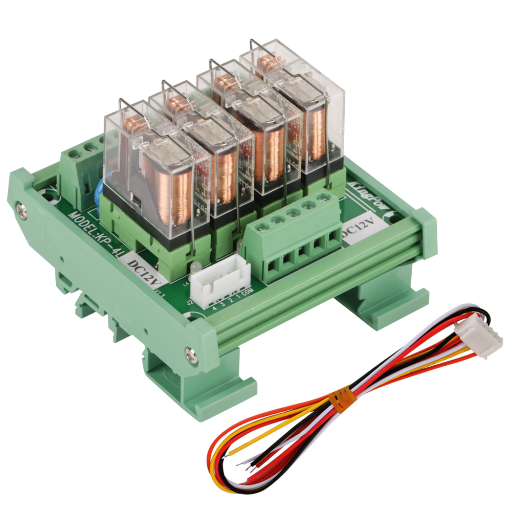 DC 12V Relay DIN Rail Mount 4‑channel 16A Power Relay Interface Module KRI✈️