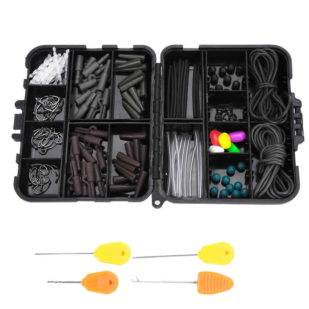 Carp Fishing Tackle Box Weights Clips Baiting Needles Hook Rig Kit KRI✈️