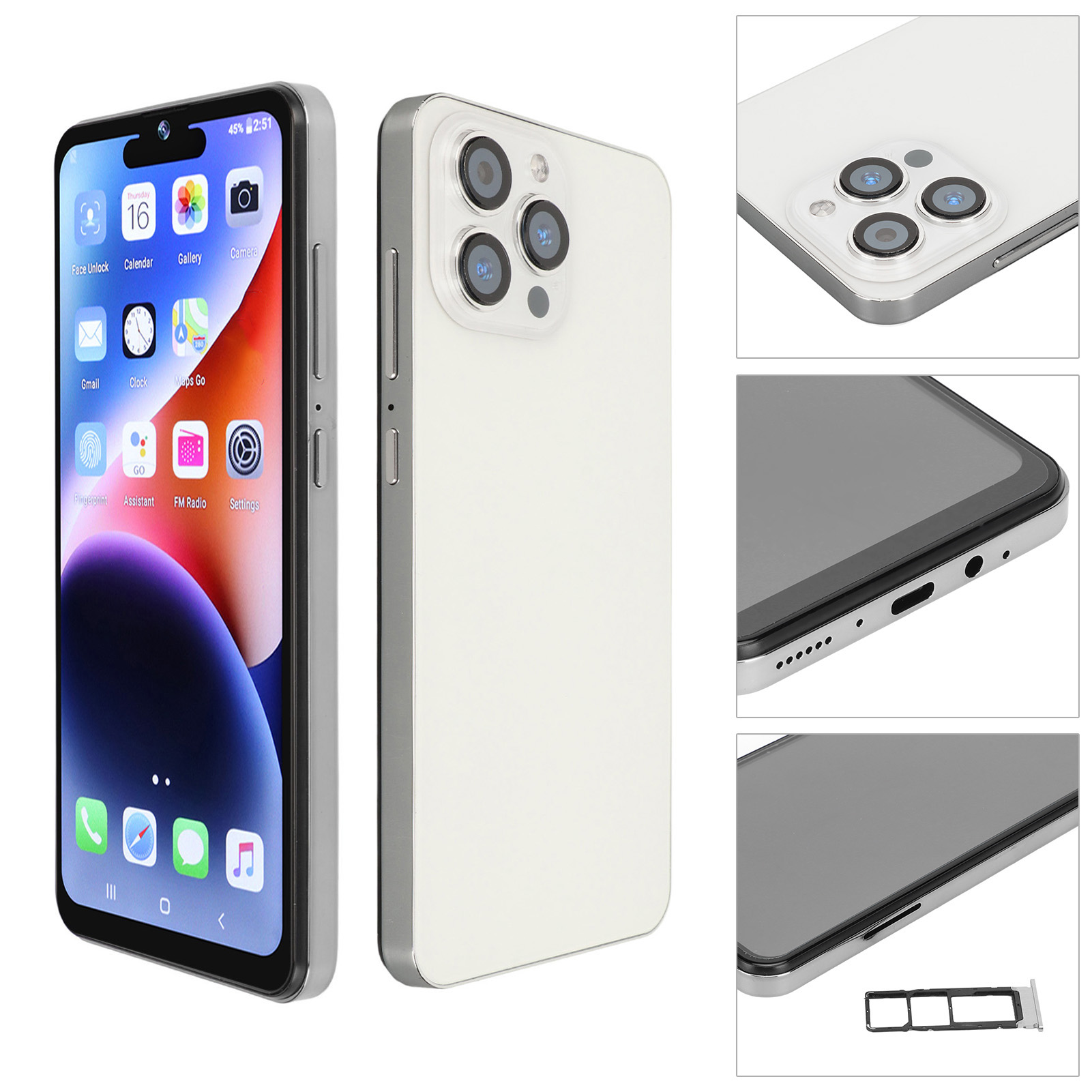 6.53 Inch Smartphone 4GB RAM 64GB ROM Dual Card Dual Standby 3G Cellphone For