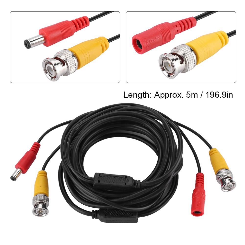 BNC + 2.1mm DC CCTV Extension Cable Video Coax Cable For Commercial Reside KRI✈️