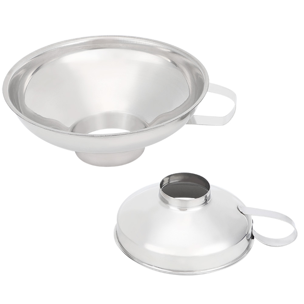 2Pcs Household Stainless Steel Wide Mouth Canning Funnel Cup Kitche KRI✈️