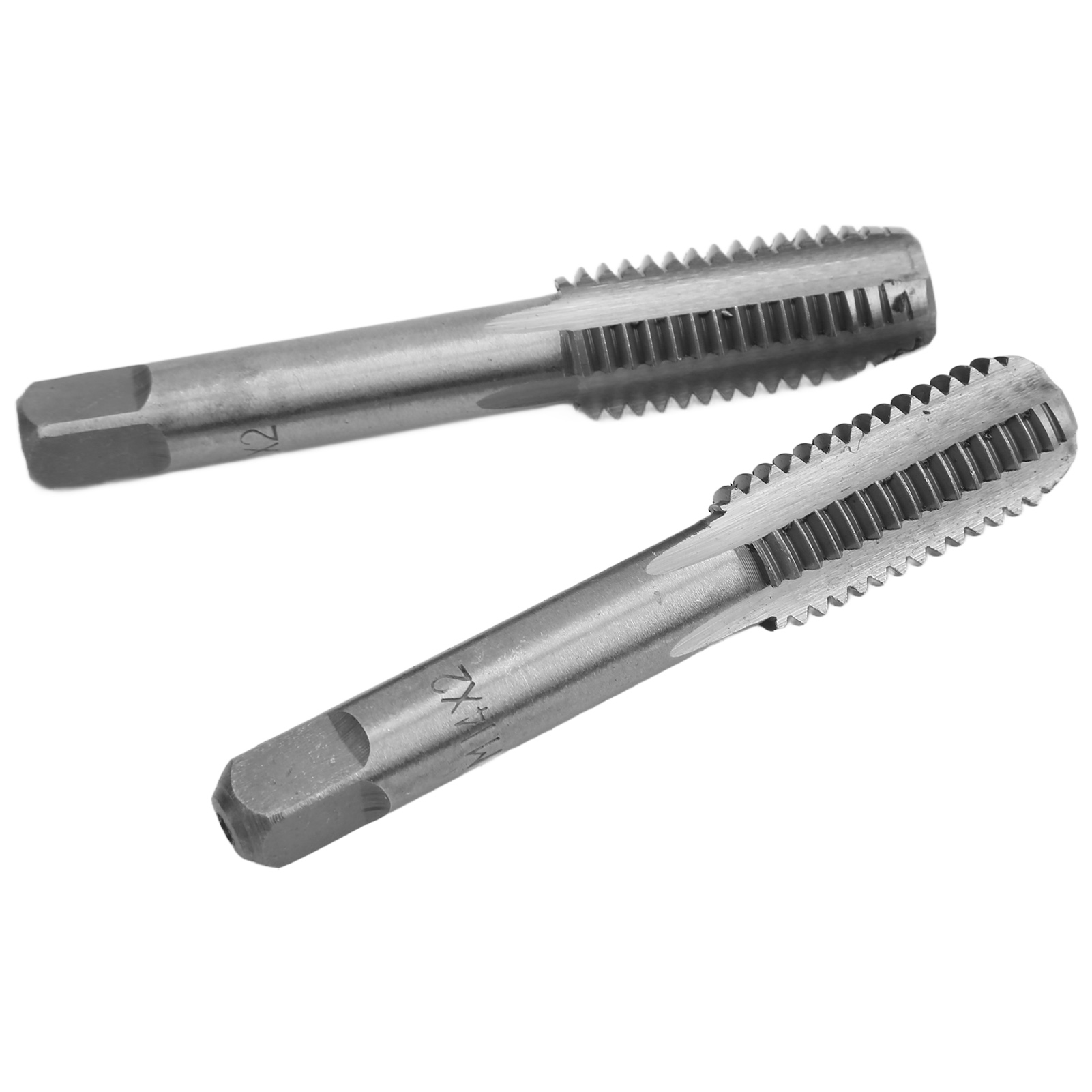 2pcs High Speed Steel Metric Thread Tap Straight Flutes Thread Tapping Tool Hand