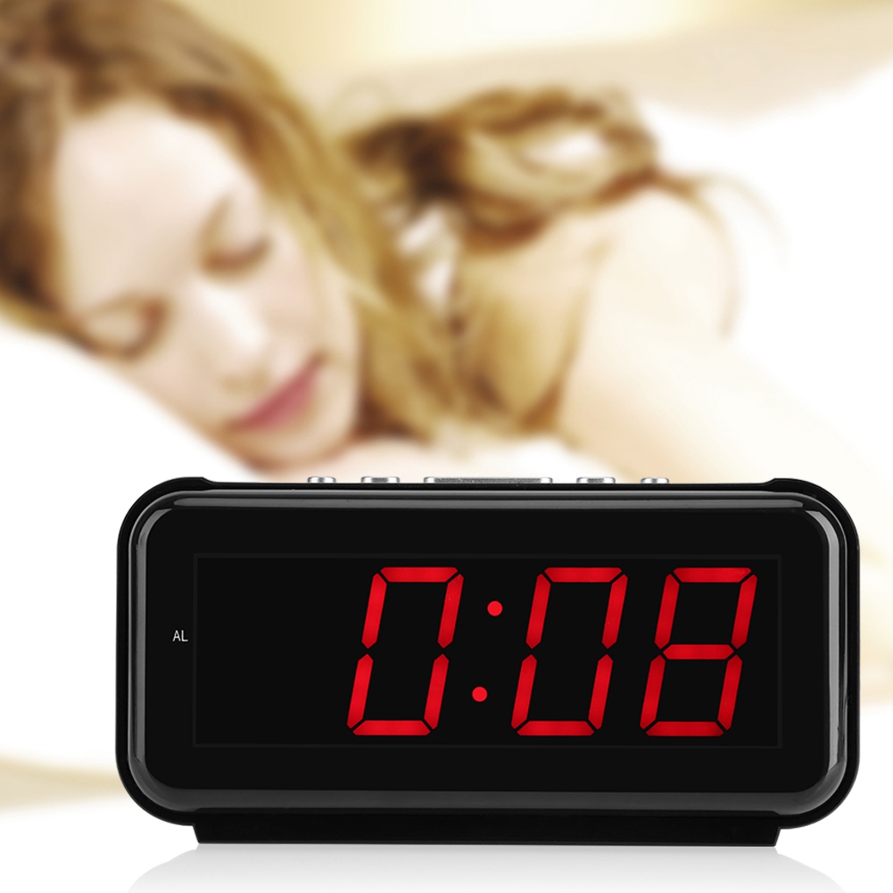 Electronic Table Digital Alarm Clock Desktop LED Display Snooze Function R KRI✈️