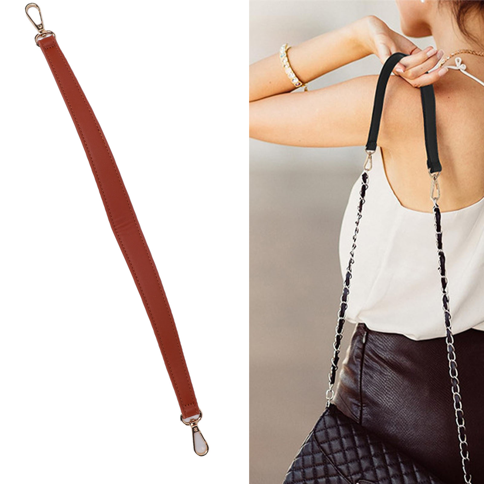 PU Leather Purse Handle Replacement for Handbag Shoulder Bag