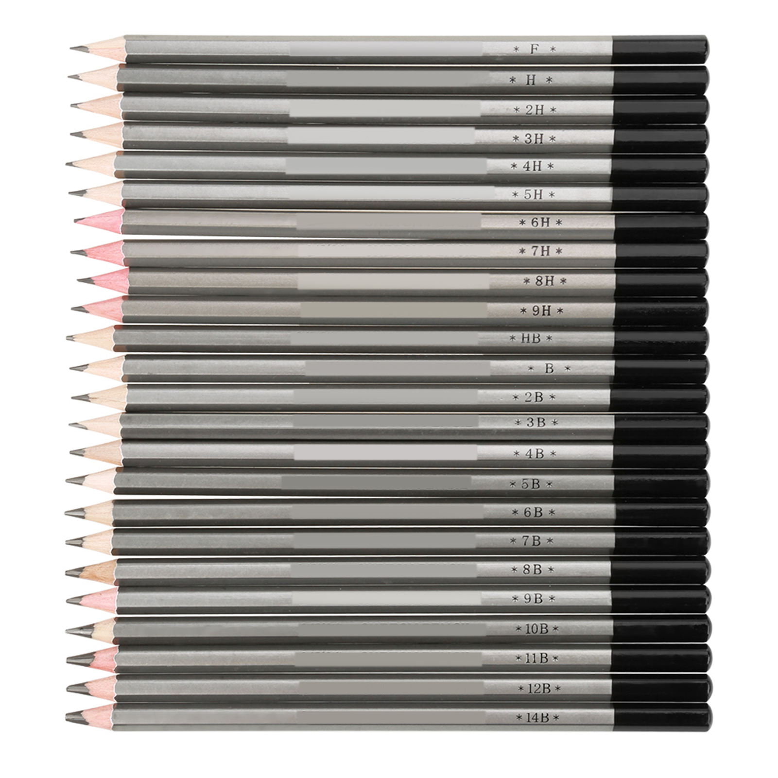 24Pcs Sketch Art Graphite Drawing Pencil NOn Toxic Colored Paint Pencil 9H-14B