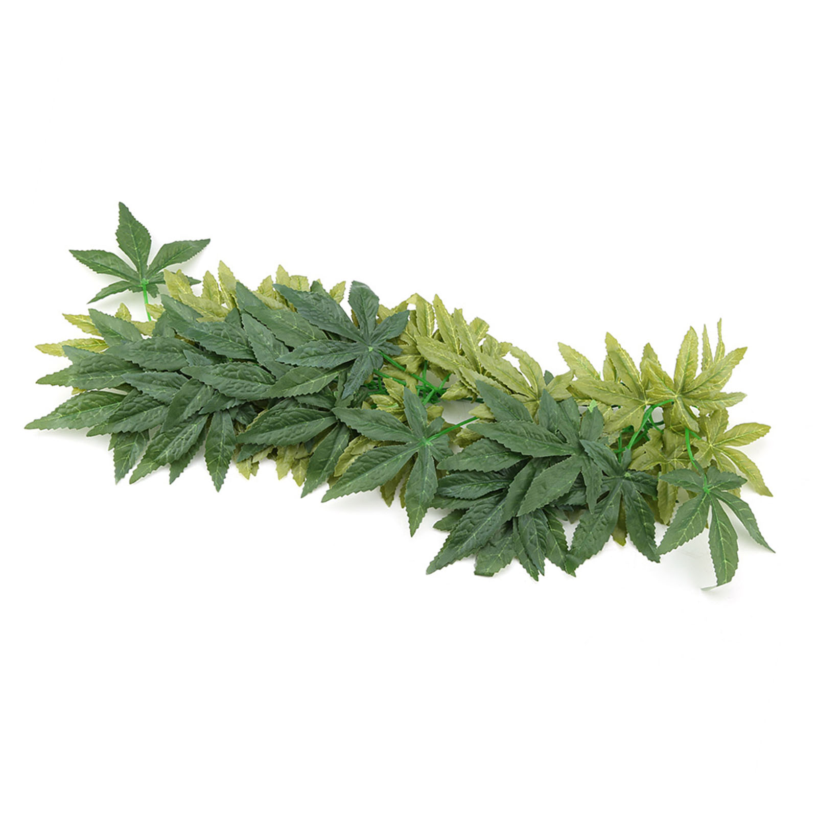 Green Artificial Plant Fake Leaves Aquarium Fish Tank Reptile Terrarium