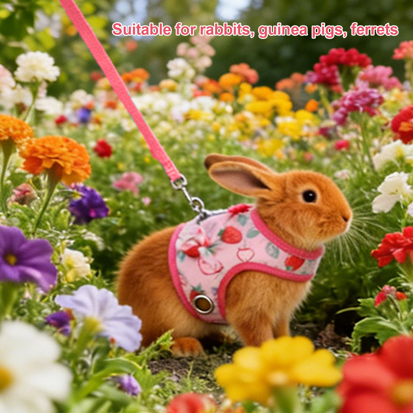 Lightweight Rabbit Harness Leash Set for Guinea Pigs Ferret Comfort