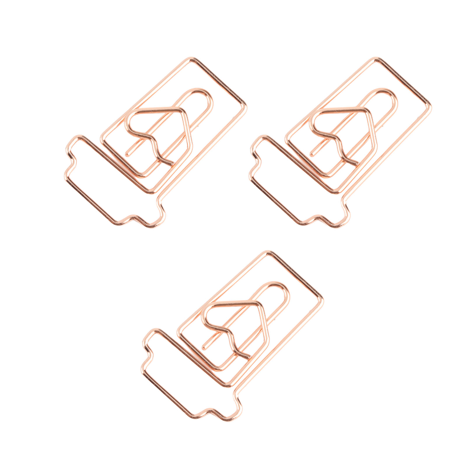12Pcs/box Rose Gold Color Metal Electroplating Paper Clips Funny Bookmark KRI✈️