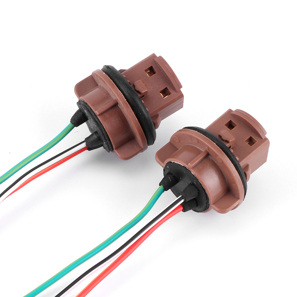 2pcs Car Brake Lights Running Lamp Harness Socket Plug For 7440 7441 7443 7444