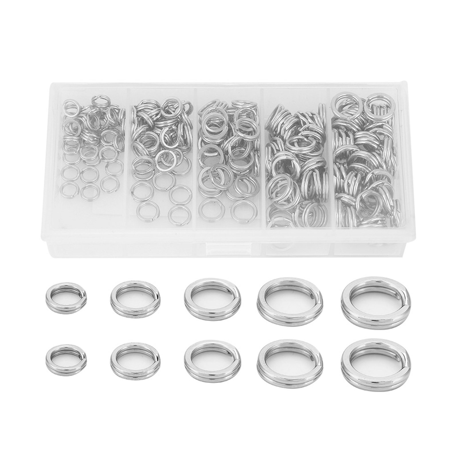 200pcs Stainless Steel Double Split Ring Connector Fishing Tackle Accessor KRI✈️