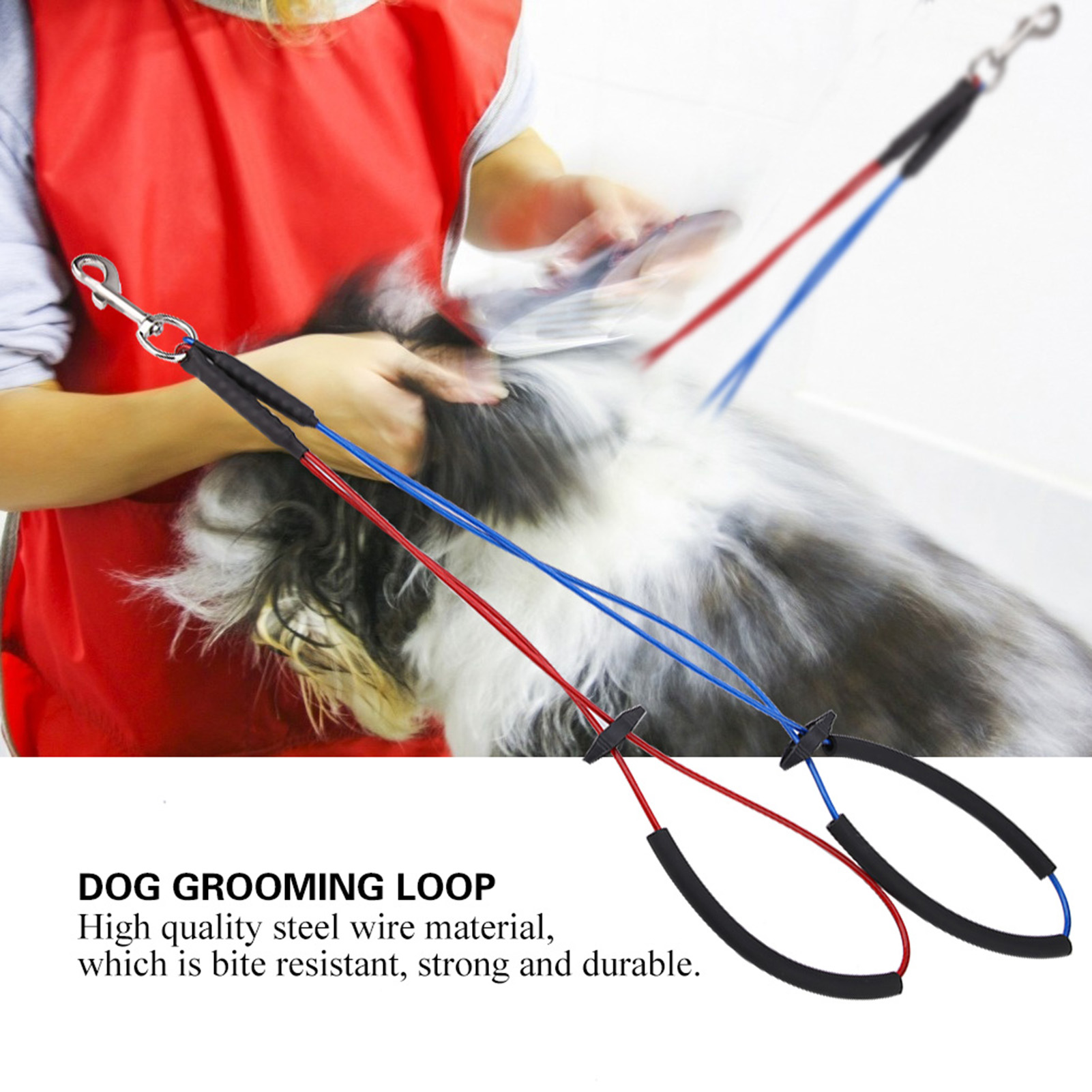 Dog Cat Grooming Loop Adjustable Double Noose Ropes For Pet Table Arm Bath KRI✈️