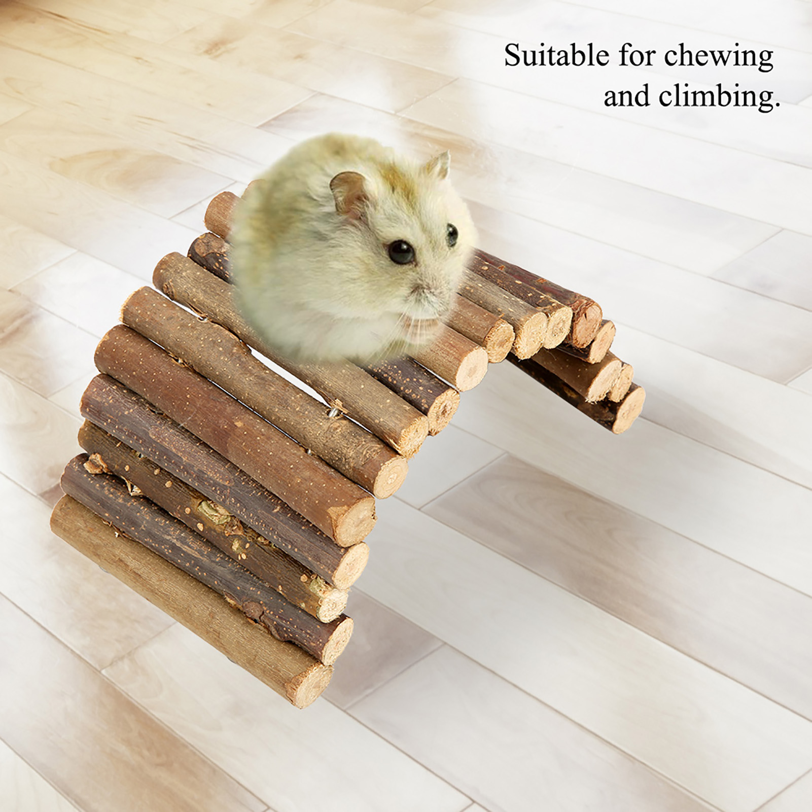 Hamster Bendy Wooden Bridge Ladder House For Reptile Mice Rodents Small Animal