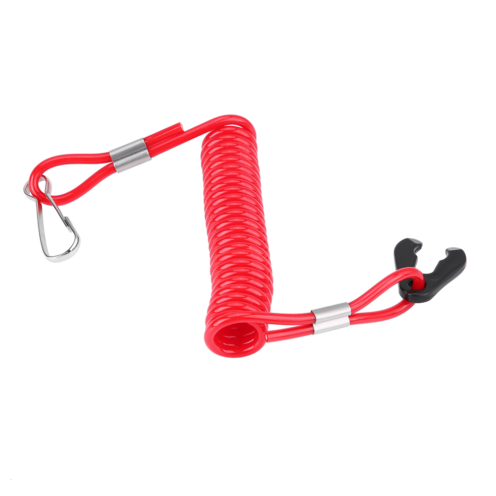 Outboard Engine Ignition Emergency Kill Stop Switch Key Lanyard Rope Clip For