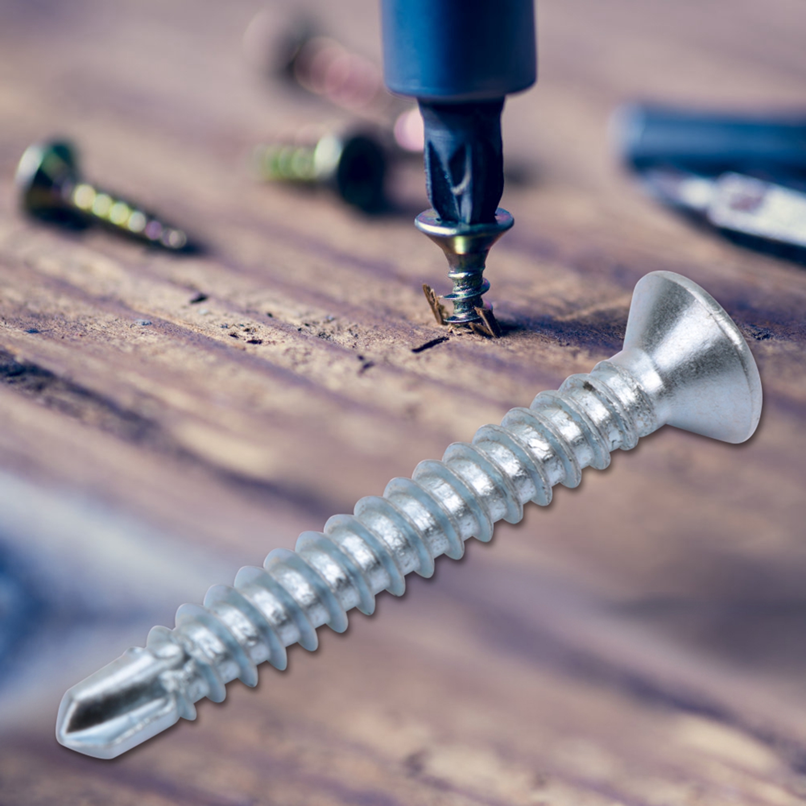 50pcs M4.2 Flat Head Self Drilling Self Tapping Screws Drilling Tail Screw KRI✈️