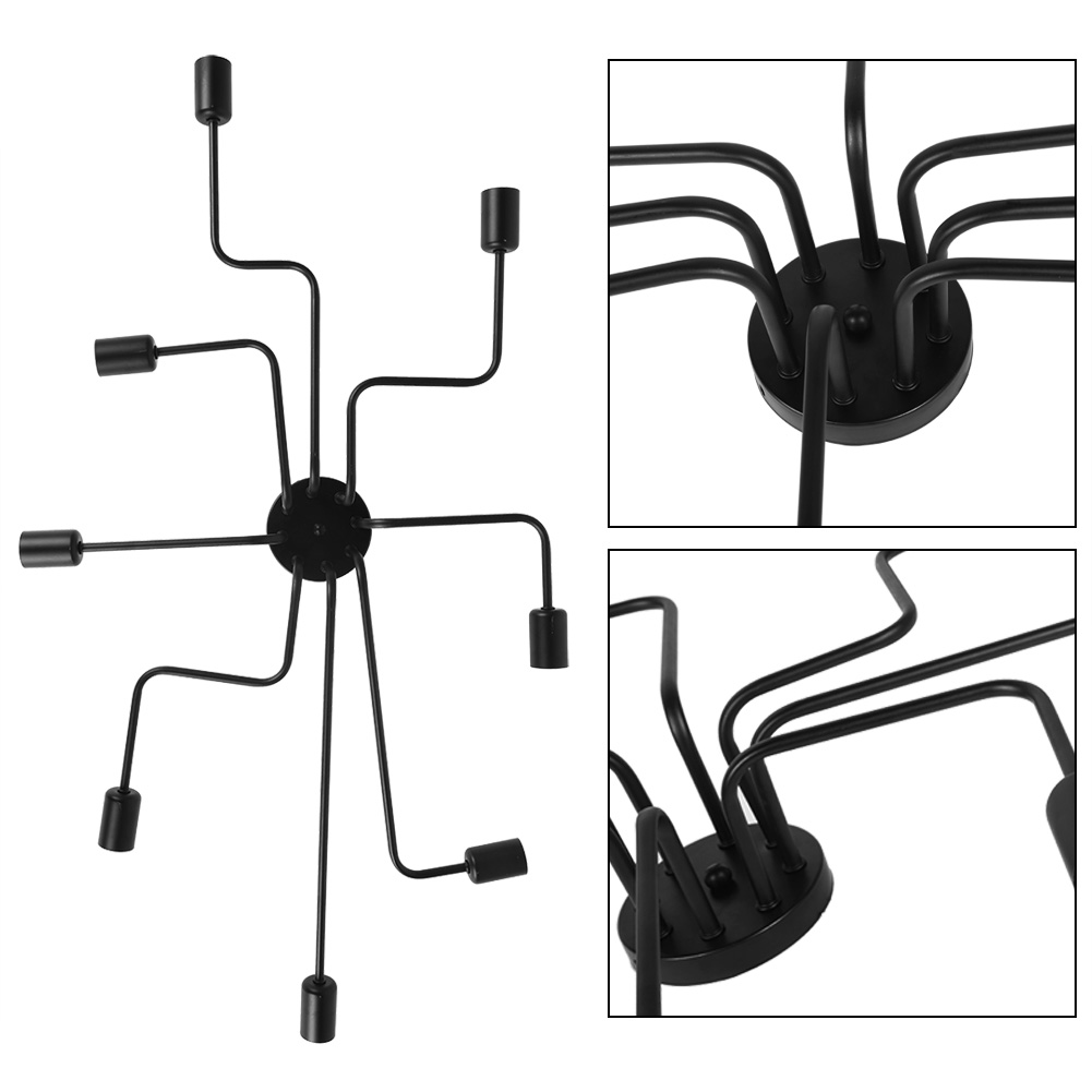 Black Industrial Modern Flush Ceiling Lamp Holder Lights Fixture For 8 E27 KRI✈️