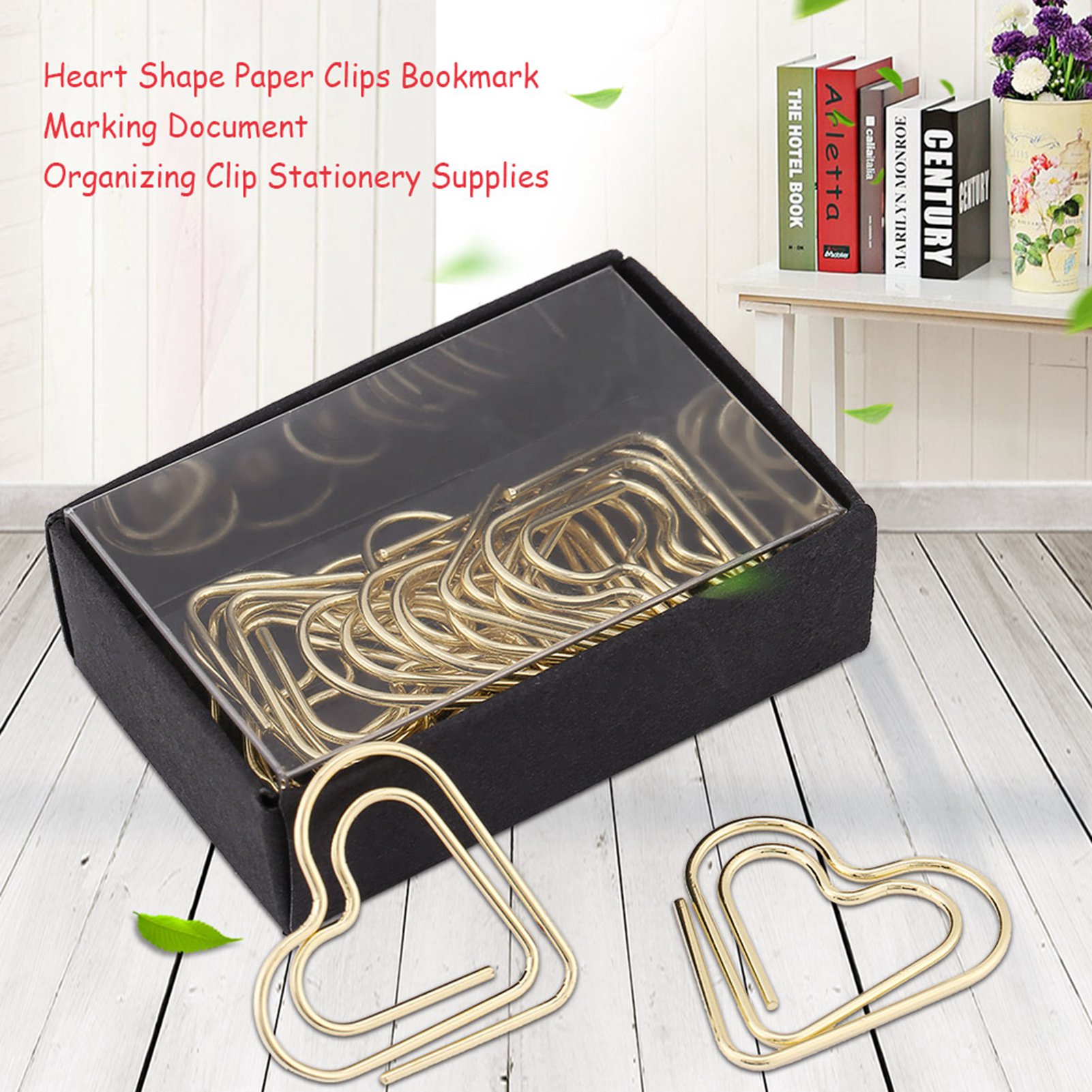 °Heart Shape Paper Clips Bookmark Marking Document Organizing Clip Stationery