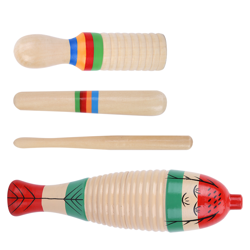 2 Sets Wooden Guiro Sound Tube Musical Percussion Instrument For C KRI✈️