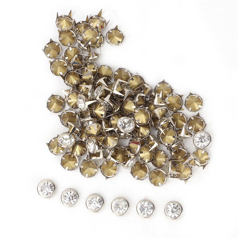 100pcs Cloth Cap Crystal Inlay Rapid Rivets Spots Studs Cap For DIY Leathe KRI✈️