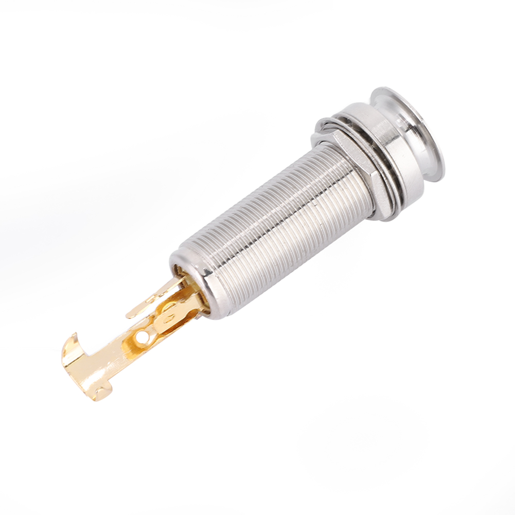 Copper Stereo End Pin Jack Socket For Electric Guitar Ukulele Pickup Silve KRI✈️