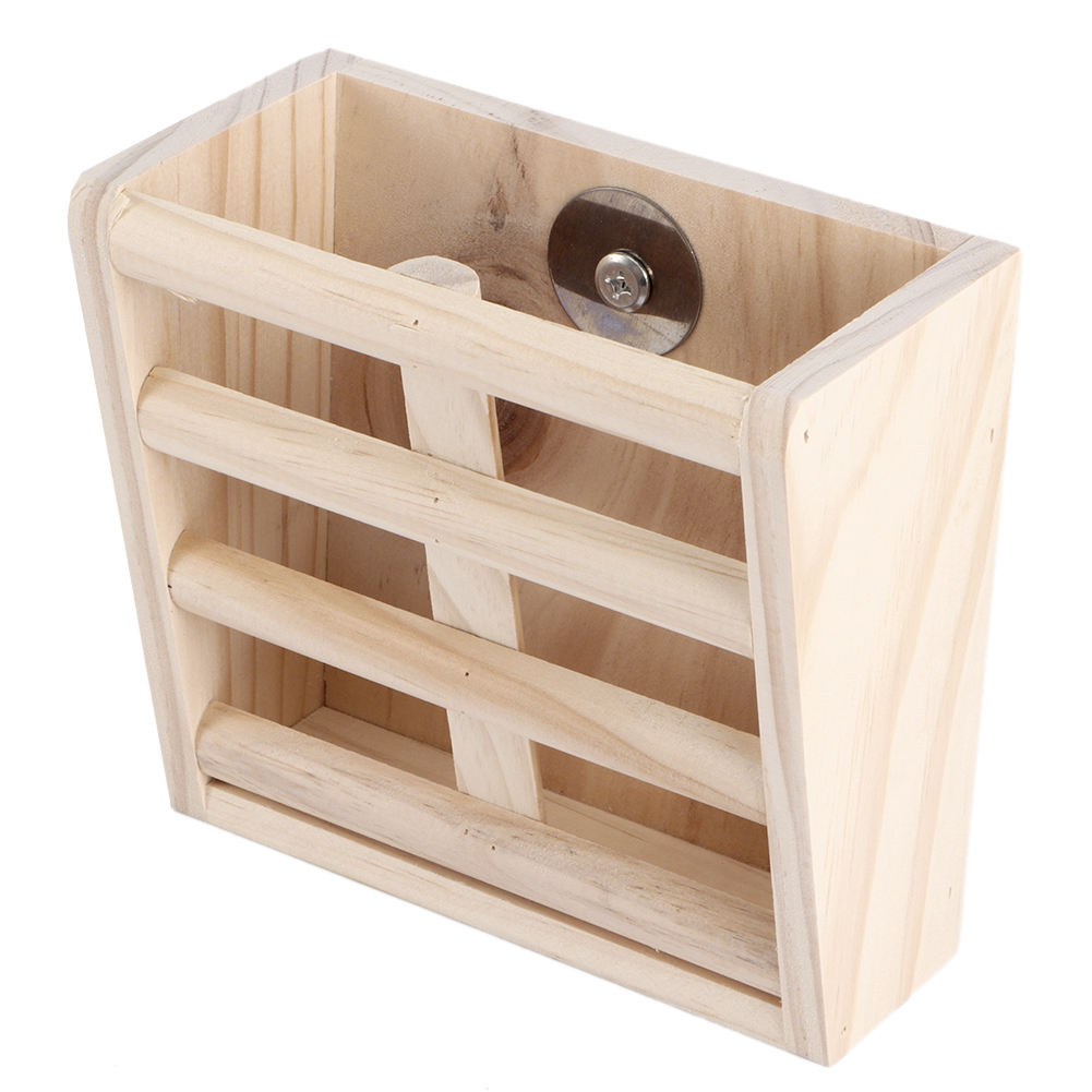 Wooden Fixed Rabbit Fodder Feeder Grass Manger Rack Stand Food Bowl Pet Su KRI✈️