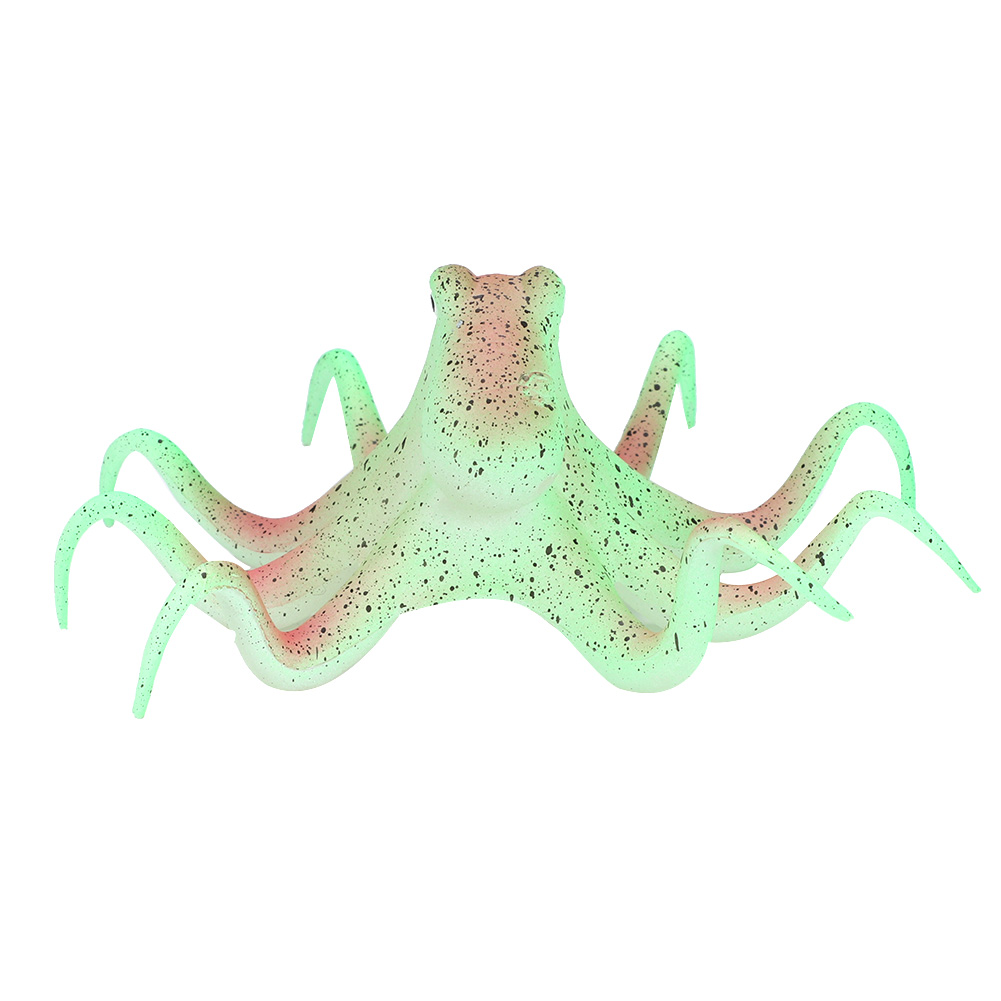 Silicone Artificial Fluorescent Simulation Octopus Aquarium Fish Tank Deco KRI✈️