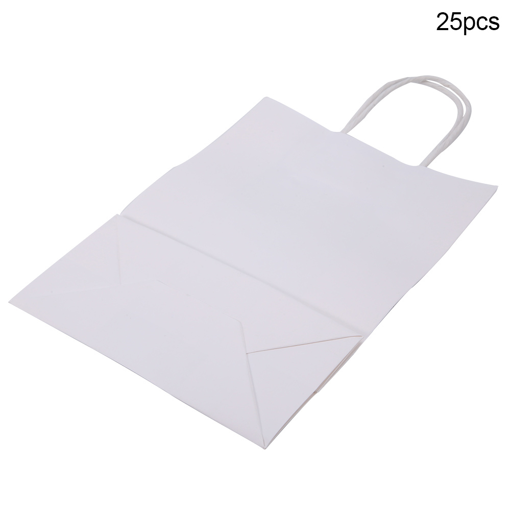 25 PCS Gift Bag Kraft Paper For Wedding Candy Favor Bag With Handle White KRI✈️