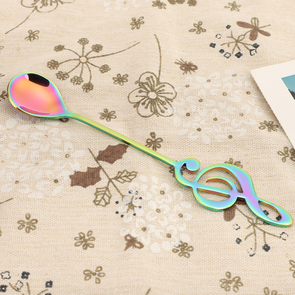 Stainless Steel Dessert Spoon Musical Note Coffee Drinking Stirring Spoons KRI✈️
