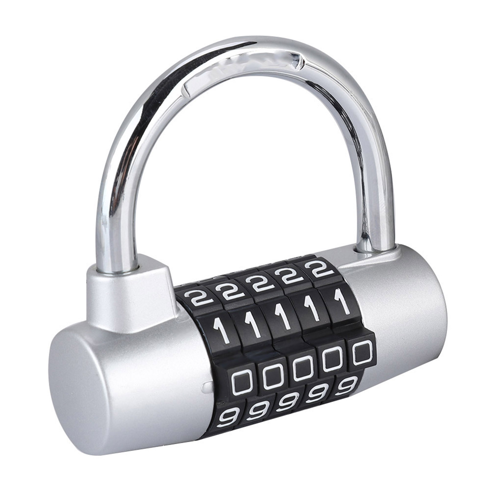5 Digit Code Lock Padlock U Shaped Suitcase Door Combination Lock Silver KRI✈️