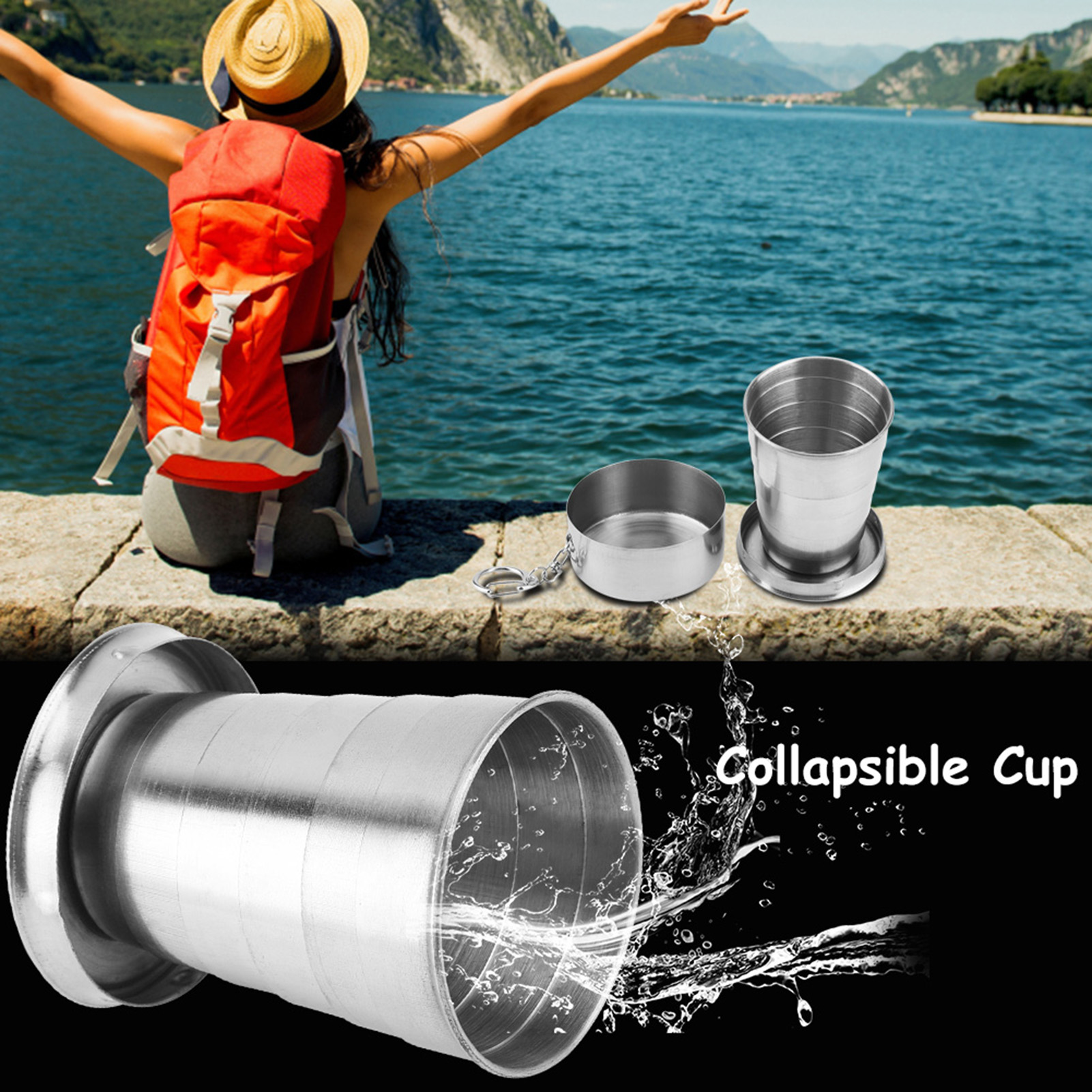 Outdoor Stainless Steel Collapsible Folding Cup For Traveling Camping (6-f KRI✈️