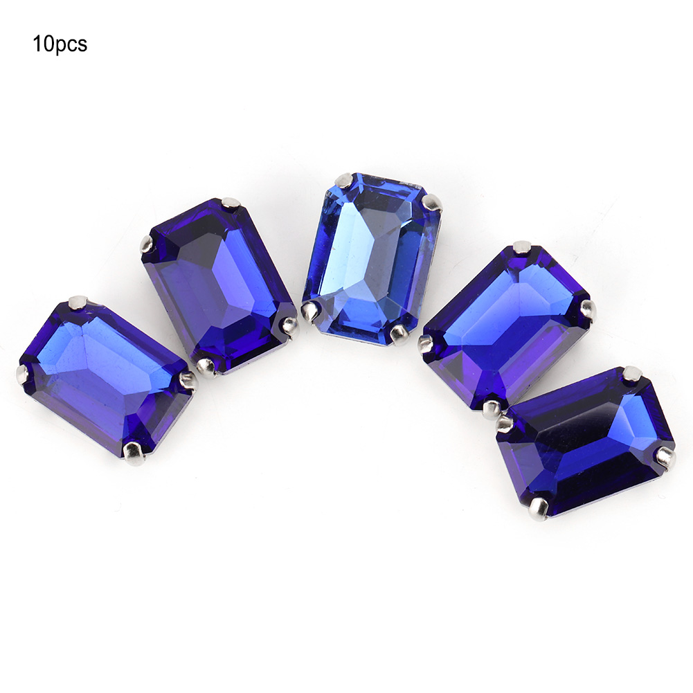 10pcs Rectangle Sewing Rhinestones Glass Crystal Claw DIY Clothing Accesso KRI✈️