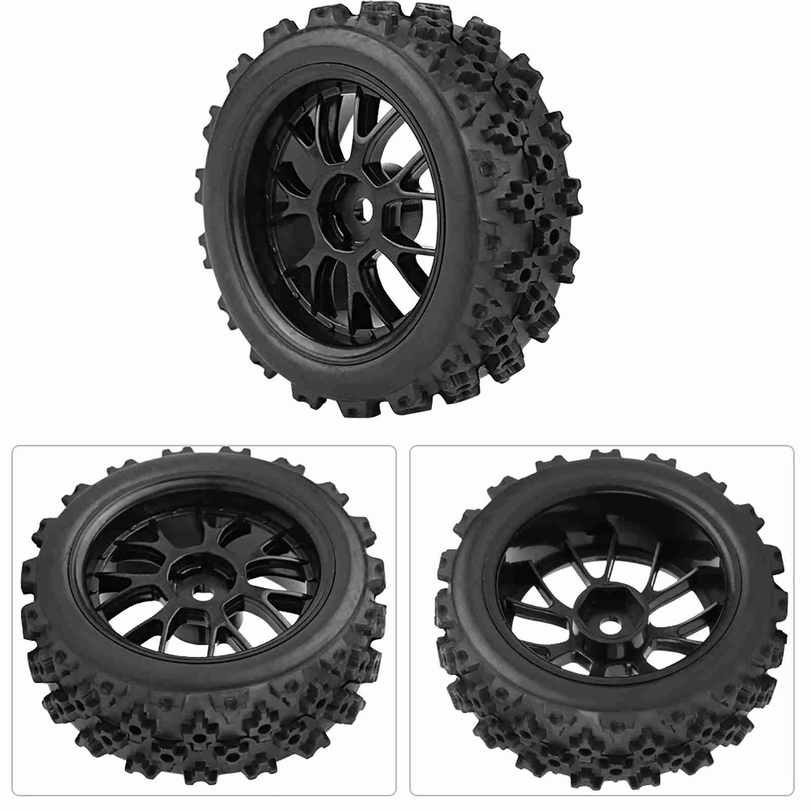 4pcs Set Racing Off Road Vehicle Tires Rubber Tyre Wheel Rim For RC 1:10 C KRI✈️