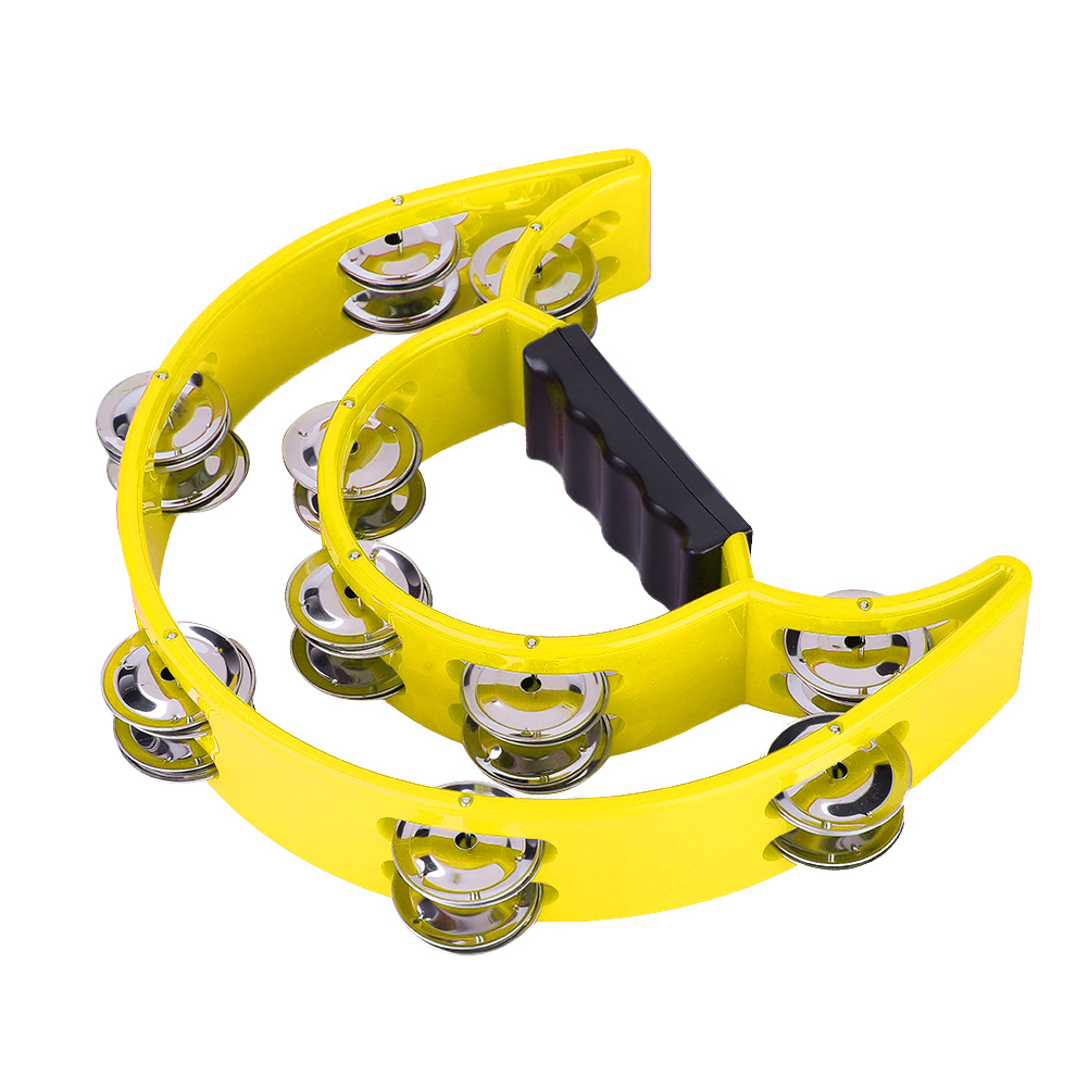 Double Row Jingles Handbell Tambourine Percussion Musical Instrument(Yello KRI✈️