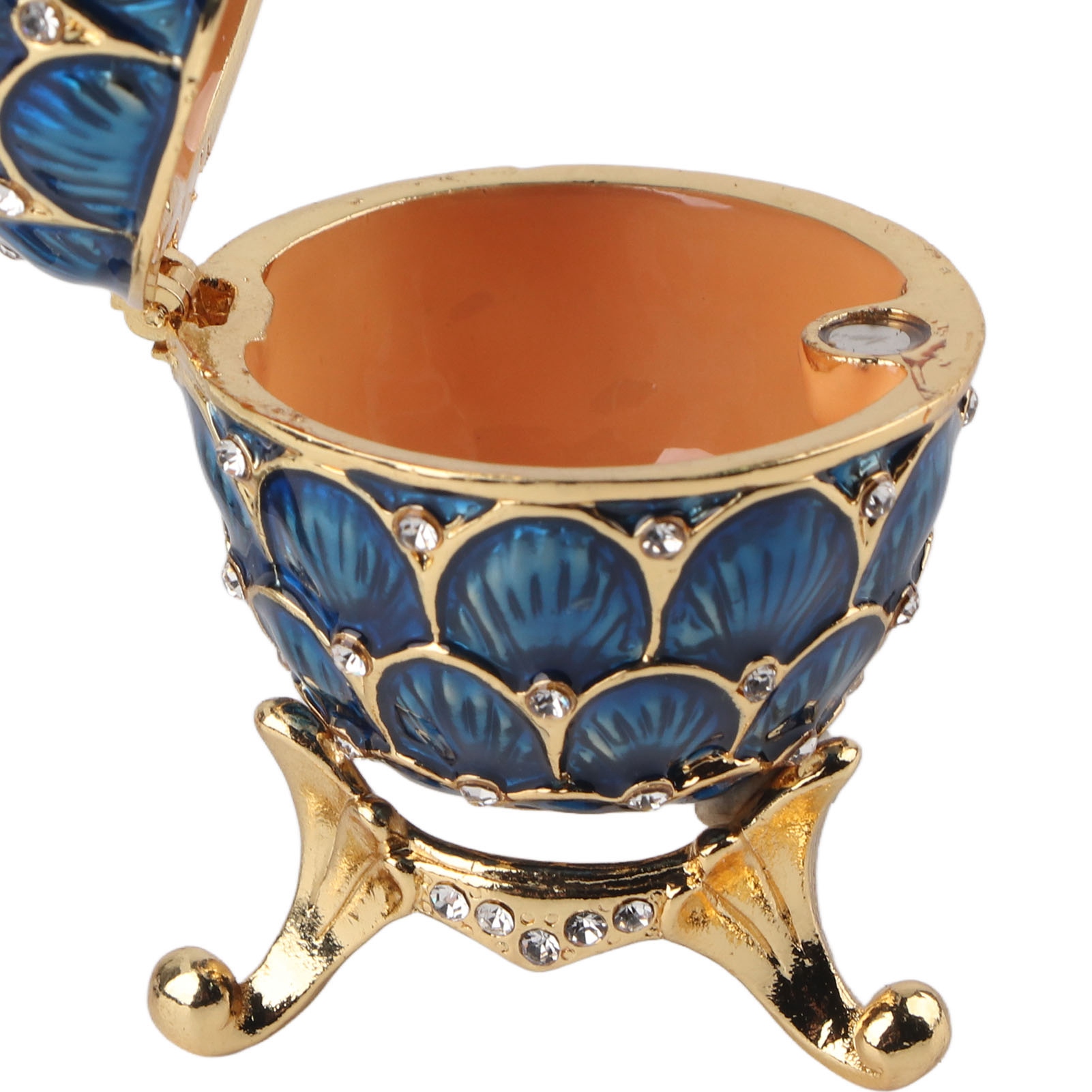 (Blue)Enameled Easter Egg Vintage Style Jewelry Organizer Trinket Box Deco KRI✈️
