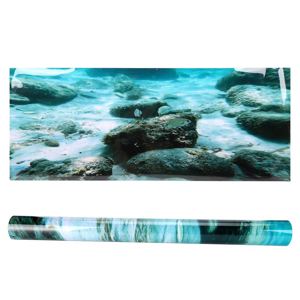 PVC Adhesive Seabed Rock Pattern Aquarium Background Poster Sticker Fish T KRI✈️